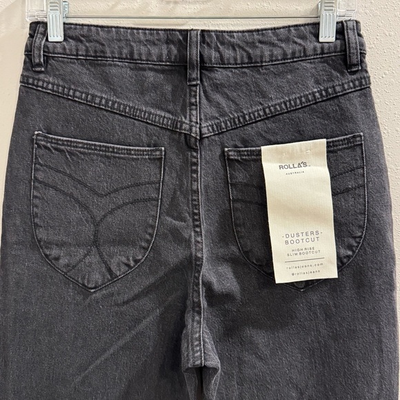 Rolla’s NWT 29 Washed Black Dusters Bootcut High Rise Slim Boot Denim Jeans - Picture 8 of 10